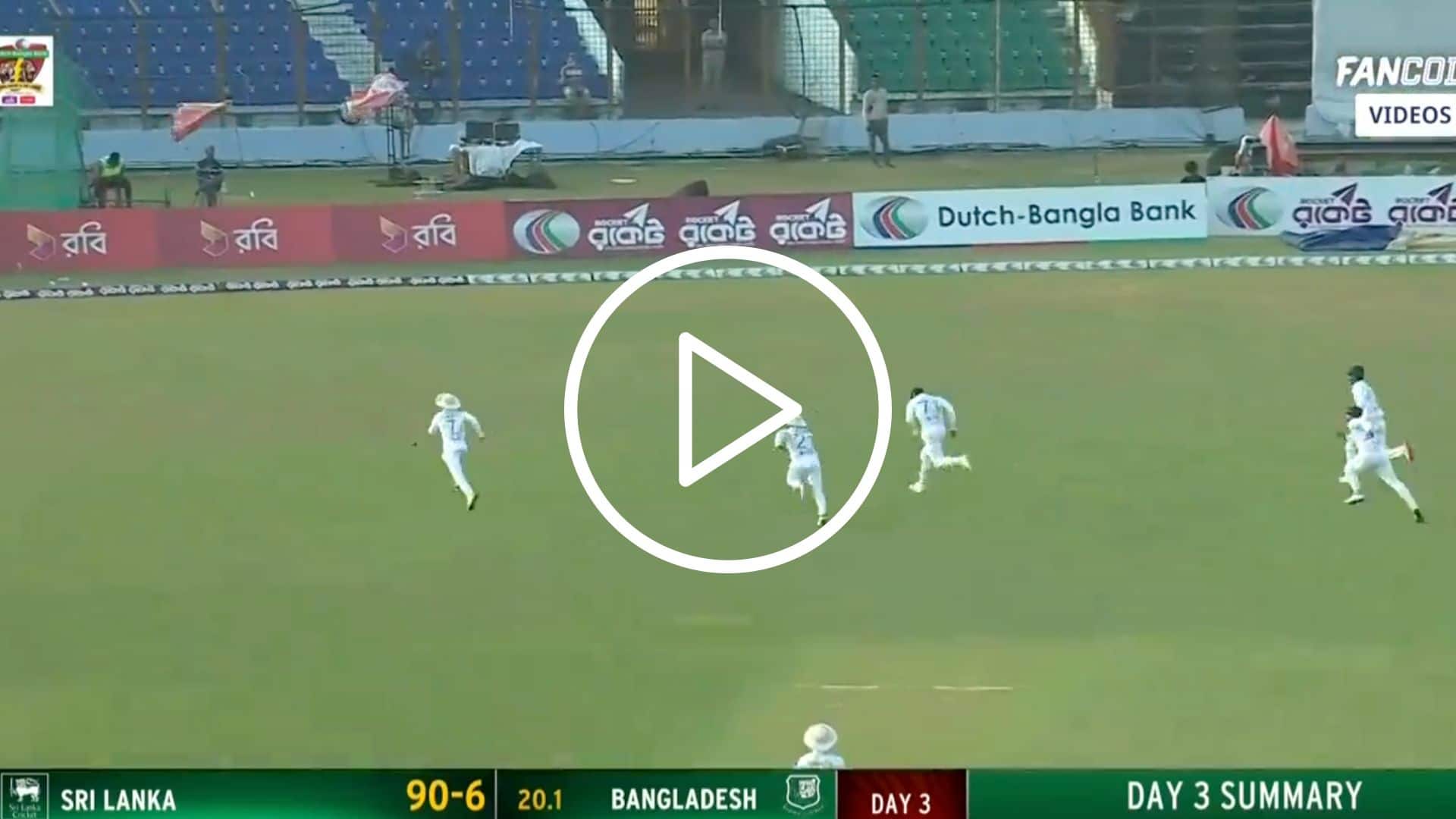 [Watch] Cricket Or Football? 5 Bangladesh Players Run To Stop The Ball In 2nd Test Vs SL